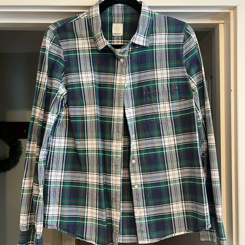 Plaid Women’s Shirt - Green and Blue